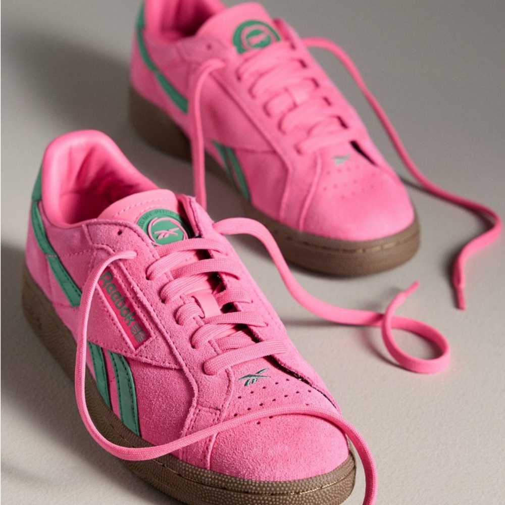 Reebok Women's Pink and Green Sneakers